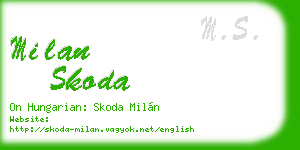 milan skoda business card
