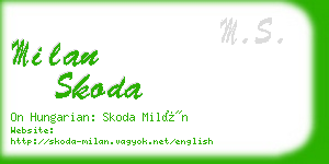 milan skoda business card
